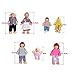 Dolls Family Wooden Dolls Playset Wooden Figures Set of 7-Piece People for Children House Pretend Gift
