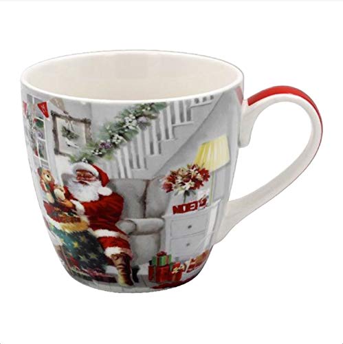 The Leonardo Collection LP52035 Macneil Christmas Santa Breakfast Mug, Fine China, 13x10x10cm, Boxed
