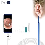 Ear Otoscope, SEEKONE 1.3 Megapixels 3 In 1 Ear Cleaning endoscope Camera Borescope Visual Earpick Tool with 6 LEDs for Micro USB, Type-C Android Phone, Windows, PC–(6.5ft, Not for IPHONE)