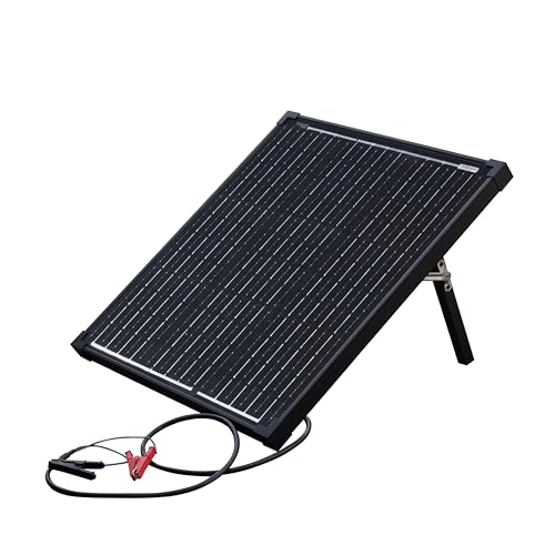 Technaxx 50W Solar Charger Set TX-214 - Panel portátil de energía solar monocristalino con controlador de pantalla LCD - Ideal para jardín, camping
