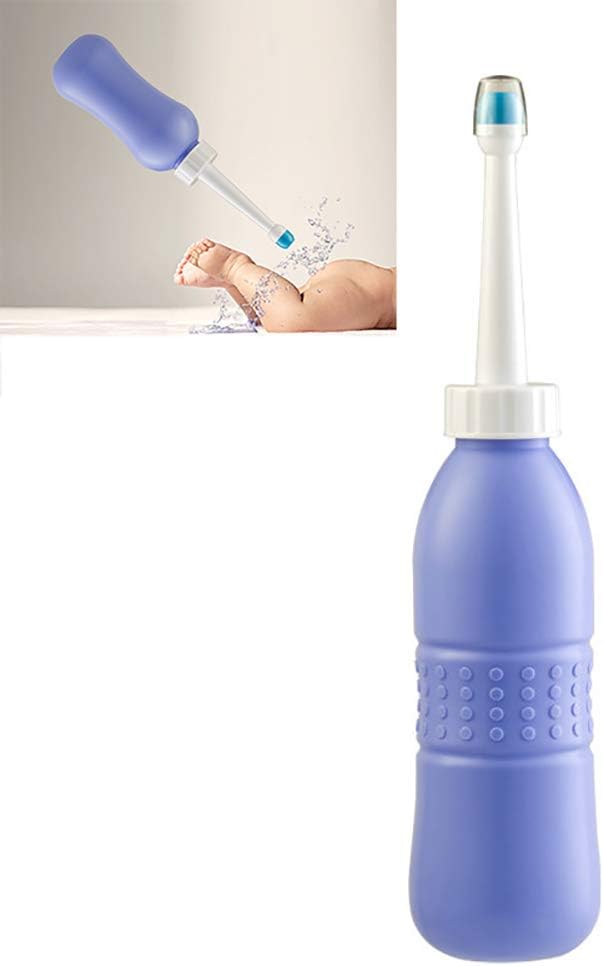 Wudi 1pc Portable Bidet Sprayer Travel Bidet with Handheld Bottle Personal Bidet Sprayer Creative Design Angled Nozzle Spray for Kids Ass Washing(650ml/22.0oz)