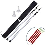 SaphiRose Adjustable Tarp Poles Set of 2 for Tents,Camping,Shelters,Hiking,Awnings(Aluminum Pole)