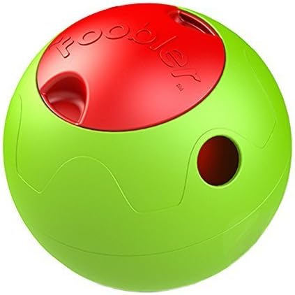 The The Foobler Timed, Self Reloading Puzzle Feeder ball toy for Dogs Green/red (Green) by CYNJO