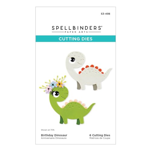 Spellbinders Birthday Dinosaur Etched Dies, Metal