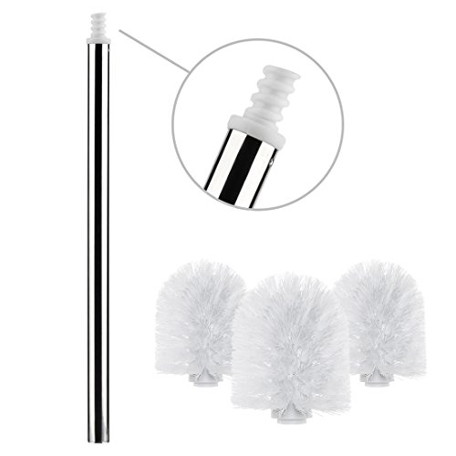 Greenour Toilet Brush 304# Stainless Steel Toilet Bowl Brush Strong Bristles Toilet Bowl Cleaning Brush for Bathroom Toilet with 2 Replacement Brush Head - Thumbnail 7