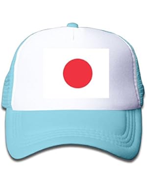 Flag Of Japan Boy & Girl Grid Baseball Caps Adjustable sunshade Hat For Children