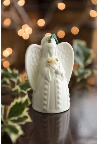 Belleek Pottery Angel with Harp Ornament