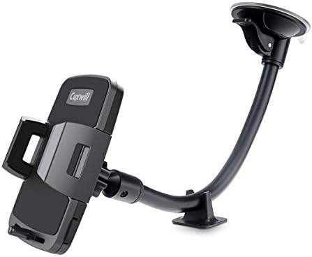 Car Mount, Cuxwill Universal Windshield Long Arm Car Phone Holder Kit with Extra Dash Base and Dual Strong Suction for iPhone 7 6 Plus 5S,Samsung S8 S7 and All 3.5-6 inch Smart phones with Thick Case