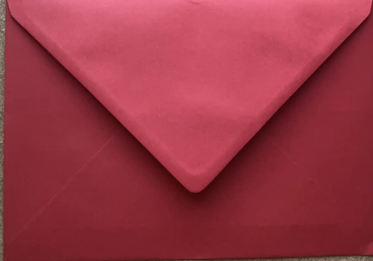 C5 Scarlet Red C5 Coloured Envelopes for A5 Greeting Cards Wedding Invitation Crafts 162x229mm- Pack of 10 envelopes (Scarlet Red [V-Flap])