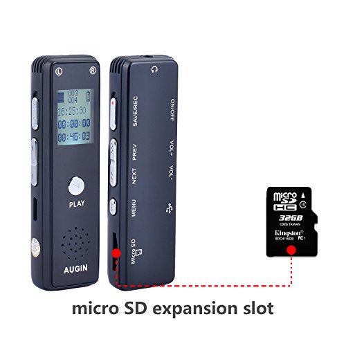 Digital-Voice-Recorder-Spy-Voice-Activated-Audio-Recorder-Dictaphone-8GB-for-Lectures-MeetingsSmall-Recording-Devices-Hidden-Mini-Recorder-with-Microphone-MP3-Player-SD-Card-Slot-By-AUGIN