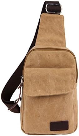 Lifelj Vintage Canvas Messenger Bag Big Capacity Multifunctional Unisex Chest Shoulder Satchel Crossbody Bag with Zipper (khaki)