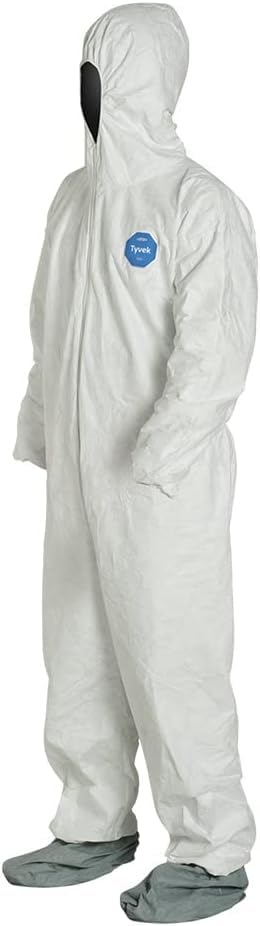 DuPont Tyvek 400 TY122S Disposable Protective Coverall Hood, Boots