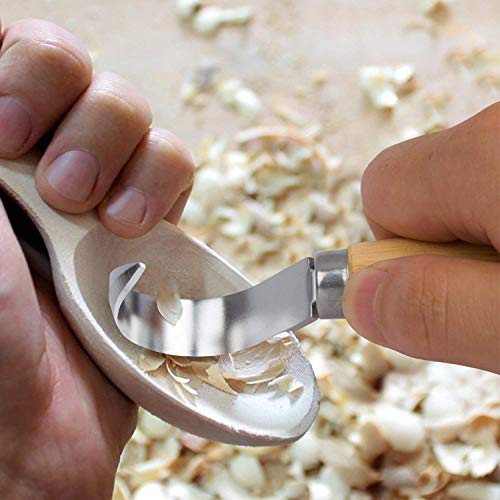 ETEPON Wood Carving Tools Set Whittling Sloyd Wood Carving Knife with Knife Sleeve + Hook Knife, Wood Carving Kit for Spoon Bowl Cup Kuksa Woodworking (Wood Carving kit) - Thumbnail 3