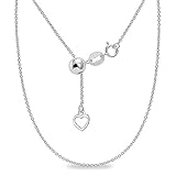 Sterling Silver Adjustable Light Thin Rolo Bolo Chain Necklace 20