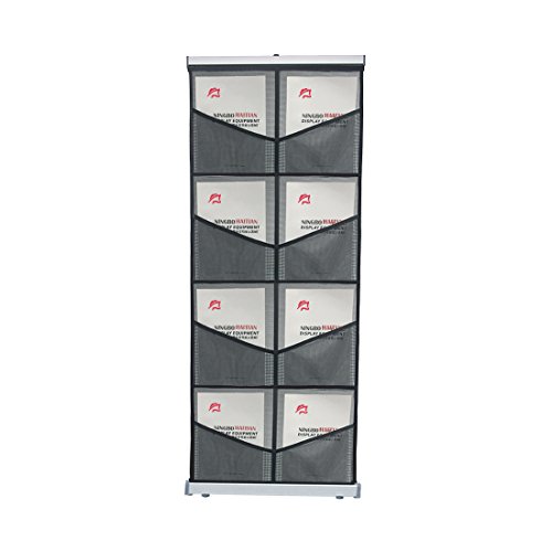 Haitian Folding Literature Magazine Rack with 8 Pockets, Roll up Mesh Brochure Holder with Light Weight Aluminum Structure，Carrying Bag Included - Thumbnail 5