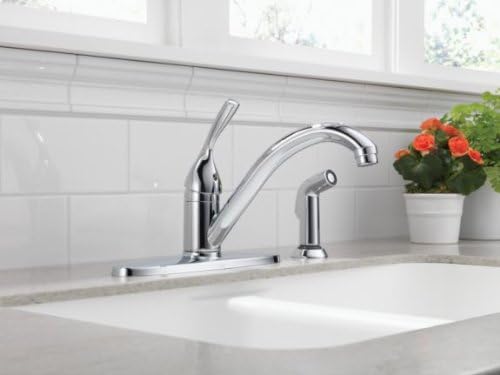 Delta Faucet Classic Single Handle Kitchen Sink Faucet W Side