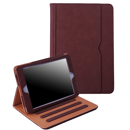 HDE iPad Mini Case Magnetic Folding Leather Flip Stand Cover for Apple iPad Mini 1 / 2 / 3 Retina (Brown)