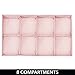 mDesign Fabric 8-Section Divider Drawer Organizer Bin for Baby Nursery Dresser, Closet, Shelf, Changing Table Organization, Hold Clothes, Toys, Diapers, Bib, Blanket - 2 Pack, Pink/White Polka Dot