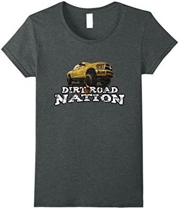 Womens Dirt Road Nation: Redneck Lifted Truck Distressed Shirt Large Dark Heather