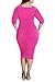 Pink Queen Womens Plus Size Deep V Neck Wrap Ruched Waisted Bodycon Dress XXL Azalea Pink