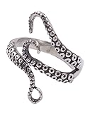 Vintage Stainless Steel Octopus Sea Monster Squid Punk Ring - Adjustable Size