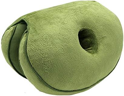 Dual Comfort Cushion Lift Hips Up Seat Cushion Multifunction, for Pressure Relief, Fits in Car Seat, Home, Office (Green)