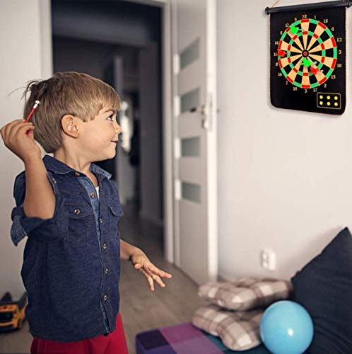 VENSEEN Magnetic Dart Board Games for Adults and Kids, Double-Sided Dartboard Set with 12 Safe Large Suction Darts. Suitable Indoor and Outdoor Games for Family Gatherings - Thumbnail 5