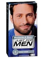 Just for Men Mustache & Beard #M-50 Darkest Brown Color Gel (Case of 6)