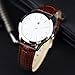 Orange Wrist Watch Brown Leather Band Casual Classic Analog Quartz Waterproof Watch with 36 mm Stainless Steel Case