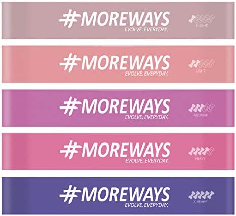 MOREWAYS Resistance Mini Loop Exercise Bands Set with Bag, Manual & Workout Guide Ebook