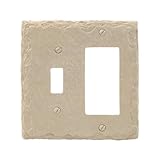Amerelle 8345TRA Faux Slate Toggle Rocker Wallplate, Almond