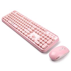 SADES V2020 Pink Wireless Keyboard with Round