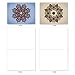 The Best Card Company - 10 Blank Note Cards Assortment (4 x 5.12 Inch) - Zen Patterns and Symbols, Bulk Boxed Set - Mandala Mania M3964