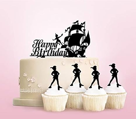 Amazon Jptc0223 お誕生日おめでとうピーターパン船 Happy Birthday Peter Pan Ship アクリル製 ケーキトッパー カップケーキトッパー ケーキスティック 結婚式 誕生日 パーティー 装飾用品 アクセサリー 11本 デコレーションツール オンライン通販