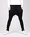Leward Men's Casual Jogging Harem Pants (Large, Black)