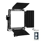 GVM Led Bi-Color Video Lights with APP Function, Variable CCT 2300K-6800K and 10%-100% Brightness with Digital Display for Video Studio Shooting, CRI97+ TLCI97 Led Light Panel +Barndoor