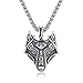 Everydaying Viking Wolf Head Necklace, Sons of Fenrir Pendant, Norse Forest Wolf Necklace, Pagan Nordic Amulet Necklace, Original Animal Jewelry, Handmade Viking Jewelry Gift for Men Unisex