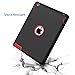 Fingic for iPad 2/3/4 Case - Red 3 Layer Armor High-Impact Rugged Shockproof Protective Case for Kids, Black/Red