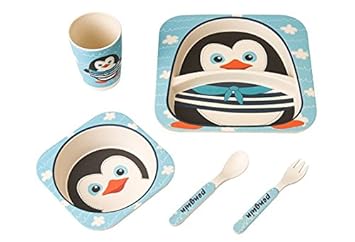 Xing Lin Cubertería Para Niños La Planta De La División De Fibra De Bambú Placa Formación