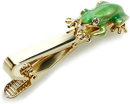 AMANOGAWA Frog with Swarovski Tie Clip , Gold