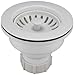 Plumb Pak Deep Cup Plastic Sink Strainer with Fixed Post Basket, White