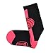 ChalkTalkSPORTS Athletic Half Cushioned Crew Socks | Mid Calf | Volleyball | Black/Pink