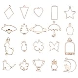 PandaHall Elite 40 Pcs Alloy Open Bezel Charm