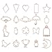 PandaHall Elite 40 Pcs Alloy Open Bezel Charm Pressed Flower Blank Frame Hollow Mould Pendants with Loop 20 Styles for UV Resin Crafts Jewelry Making Golden