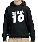 New Way 742 - Youth Hoodie Team 10 Ten #Team10 Unisex Pullover Sweatshirt XL Black