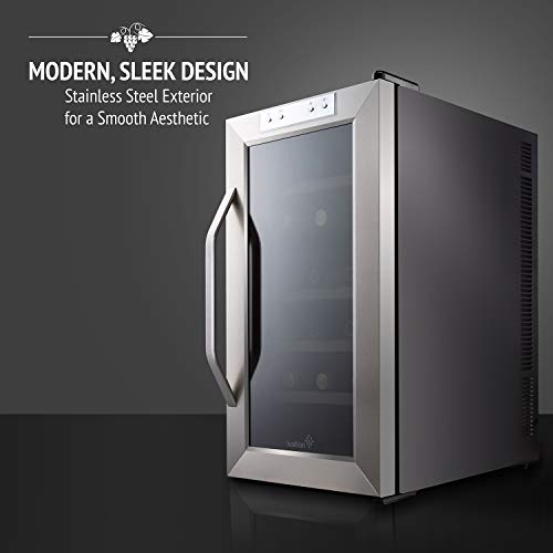 Ivation Premium Stainless Steel 18 Bottle Dual Zone Thermoelectric Wine