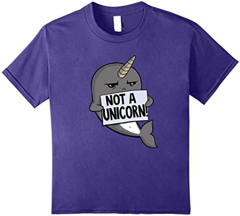 Kids Narwhal Not A Unicorn T-Shirt - Funny Narwhal Fish Sea Humor 12 Purple