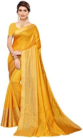 Sargam Fashion women's cotton silk style saree with blouse piece