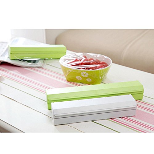 PAWACA Plastic Wrap Cutter, Food Freshness Wrap Dispenser, Foil and Cling Film Cutter Plastic Storage Holder Kitchen Accessories
