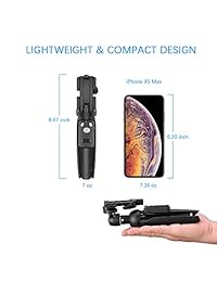 Selfie Stick - Trípode extensible con trípode para iPhone XS Max Xr X 8 7 6 6S 5 5S Plus, Android, Samsung Galaxy y más